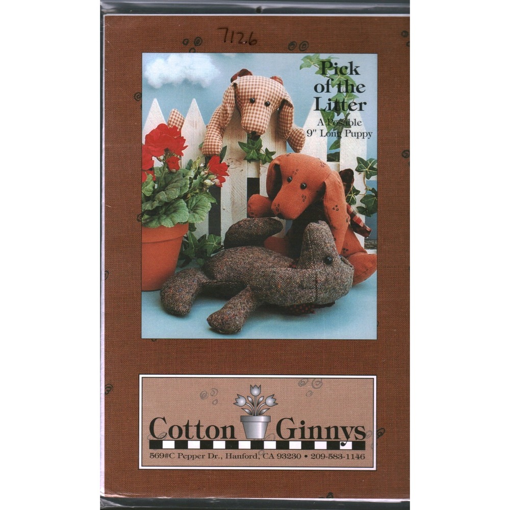 Cotton Ginnys Pick of the Litter Posable 9 Inch Puppy Dog Sewing Pattern 712.6